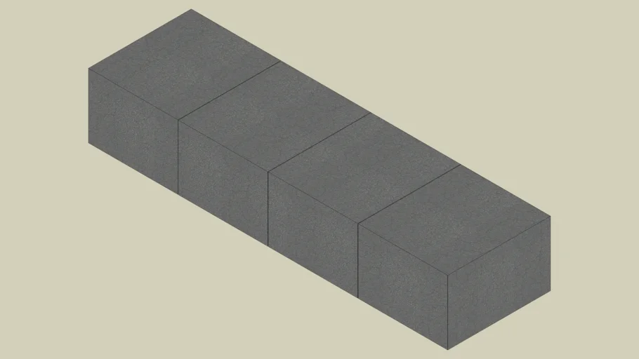 A17 60 4 10 bench 4 blocks completely Basalt nature stone