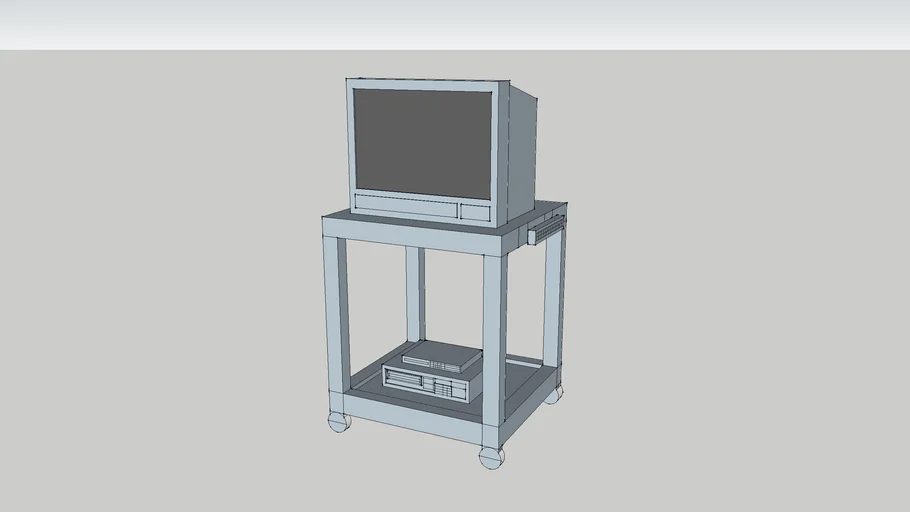 old tv/vcr on rolling stand