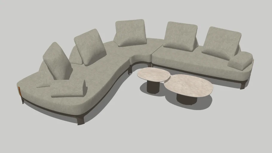 Santorini modular corner sofa with Sofie tables - 4 Seasons Outdoor