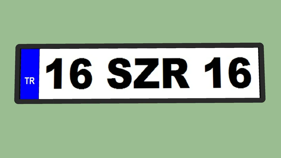 Number plate.