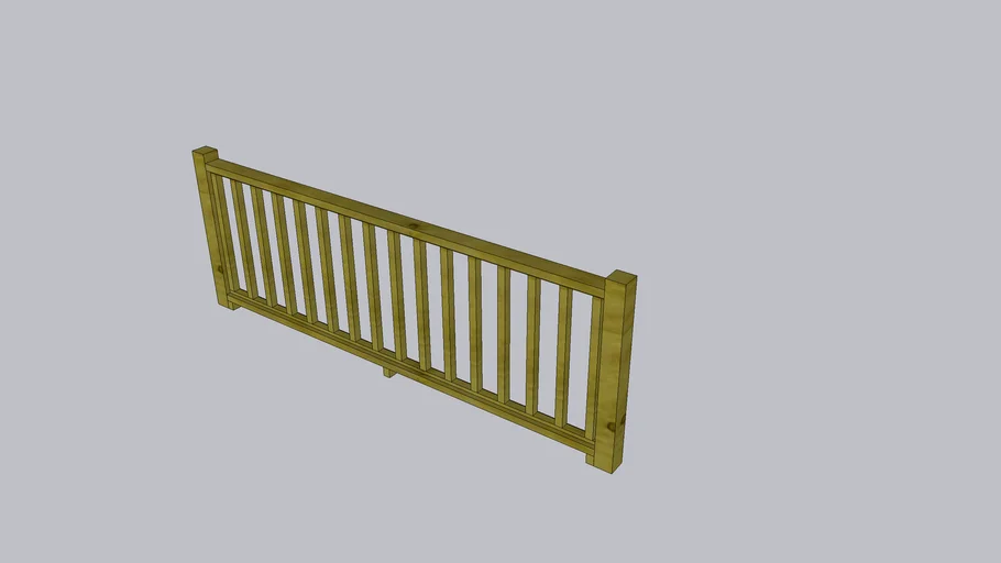 Wood deck railing