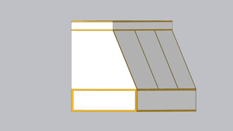 Modern range hood with gold frame Option 2
