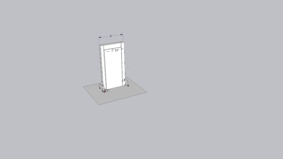 Rolling door unit on casters