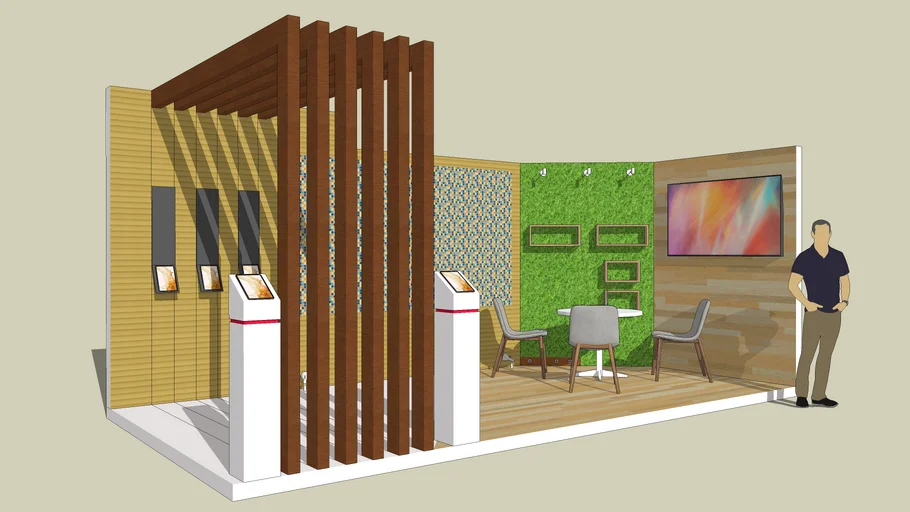 6x3m booth exhibition in low poly