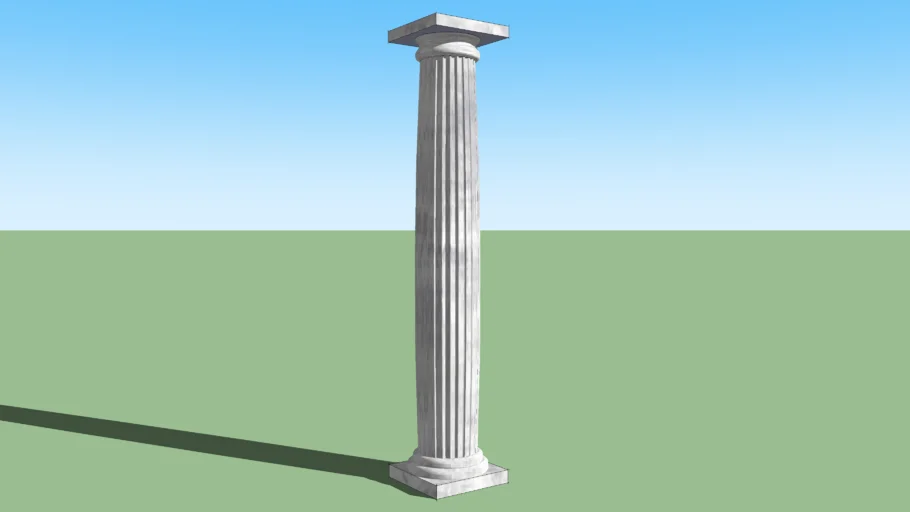 Doric, column, base white, marble