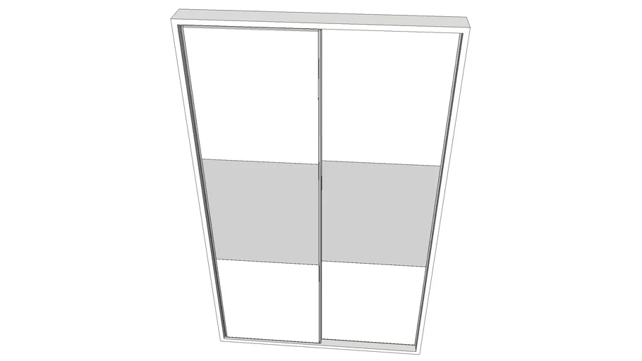 porte placard coulissante miroir / blanc