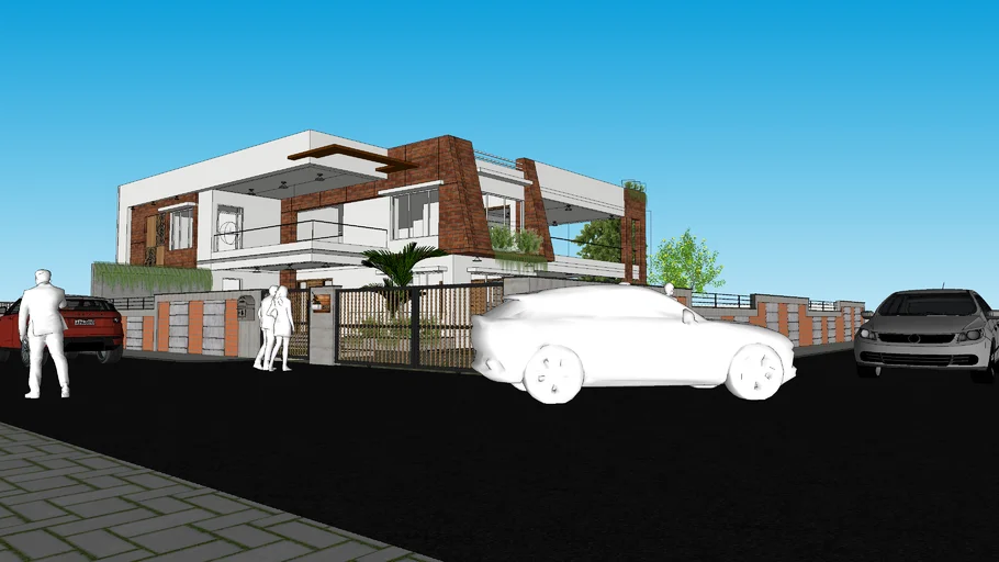 contemporary duplex elevation