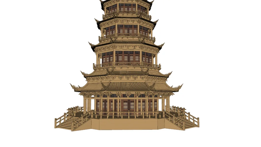 宝塔佛塔古建筑模型www.caotu66.com