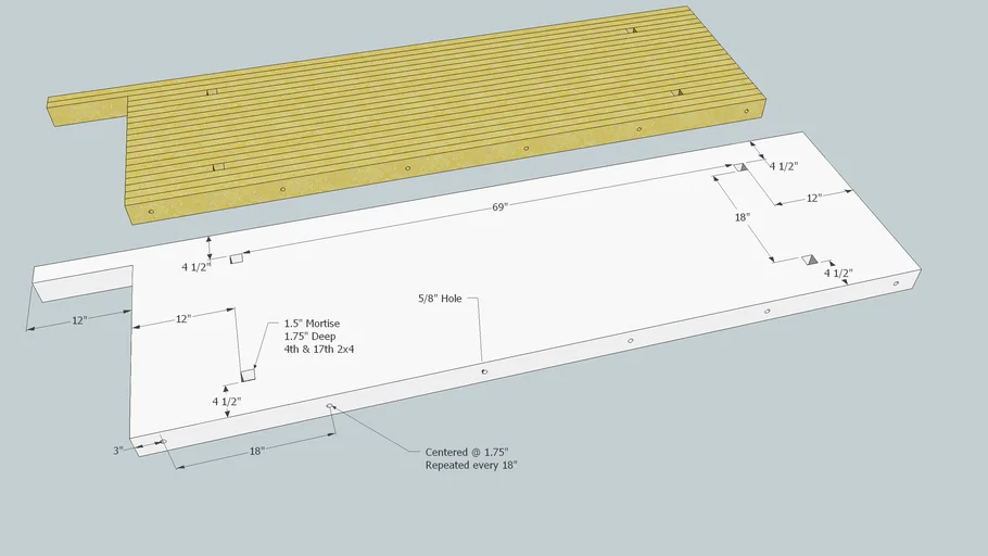 Laminated 2x4 Top