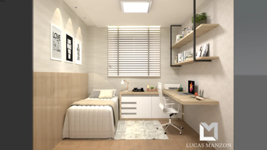 Quarto de Solteiro + Home Office