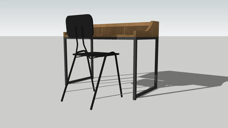 Woood Desk and School chair
