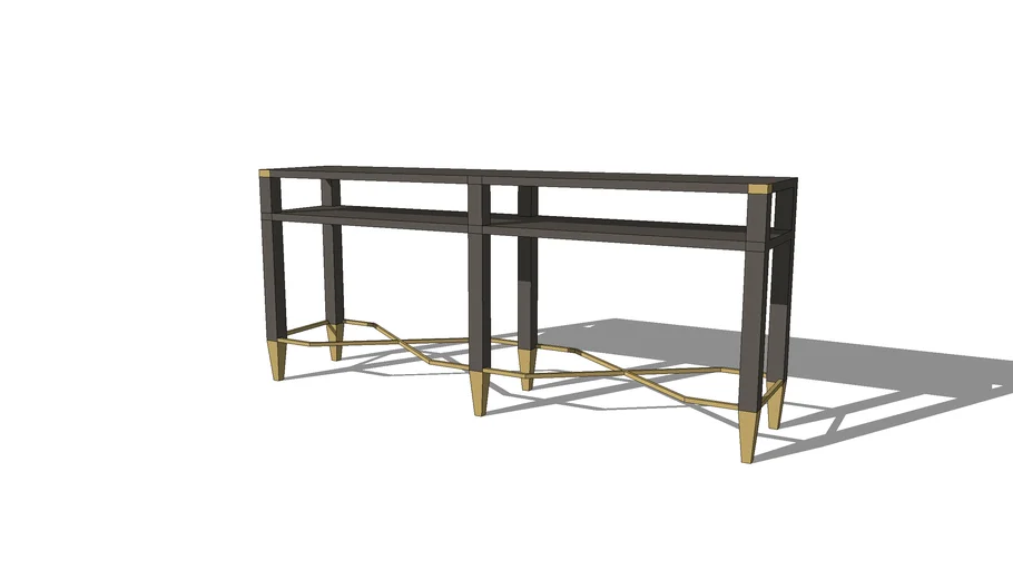 Gabby Furniture Sue Console Table Black with Gold