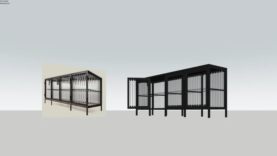 Iron and glass sideboard