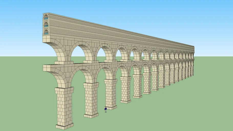 Roman Aqueduct w 3 water channels