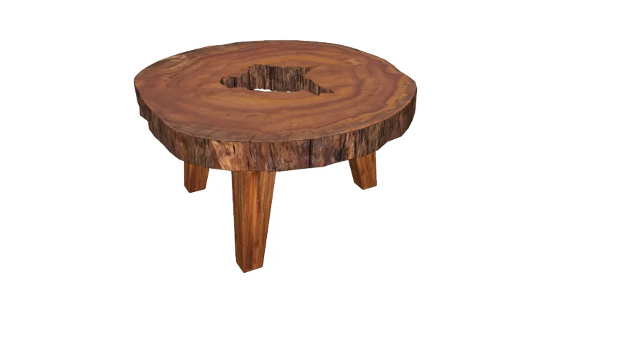 Cross Wood Coffee Table (Round)