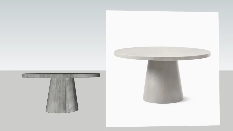 WEST ELM - Concrete Indoor-Outdoor Pedestal Round Dining Table (32–60)