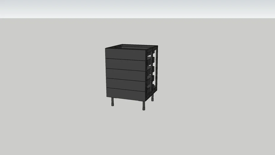 600x715mm base 5 kitchen drawer unit