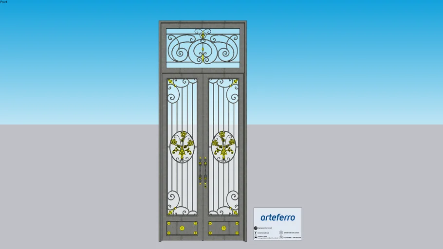 porta duas folhas de ferro