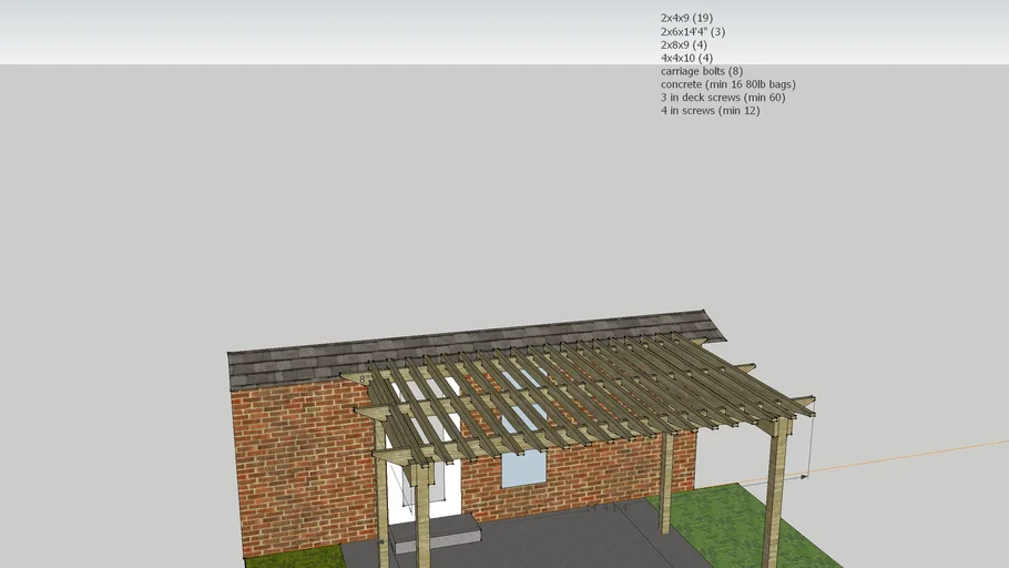 Pergola with 2x4 slats 6 in spacing