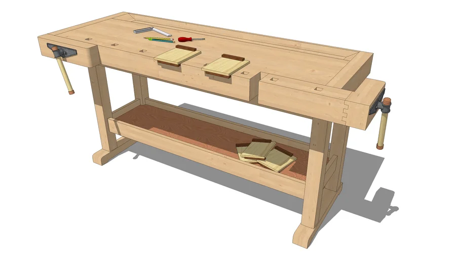 De Beuk werkbank. Woodworking bench. Woodworking. Furniture makers bench. Meubelmaken.