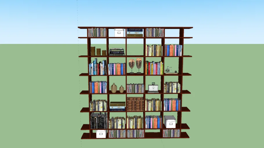 Smart Shelves 6' Wide Classic Bookshelf with books and decorations | 3D ...
