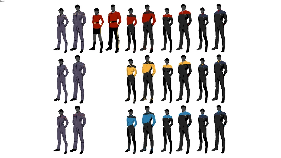 Star Trek Uniform Silhouettes (22nd, 23rd and 24th century)