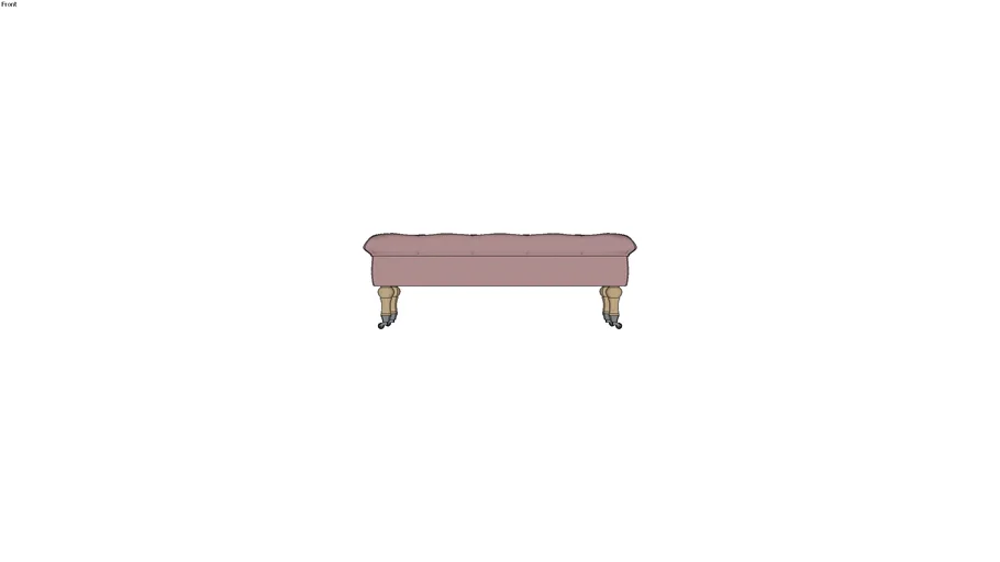 COLETTE - Banquette coffre � roulettes en lin rose