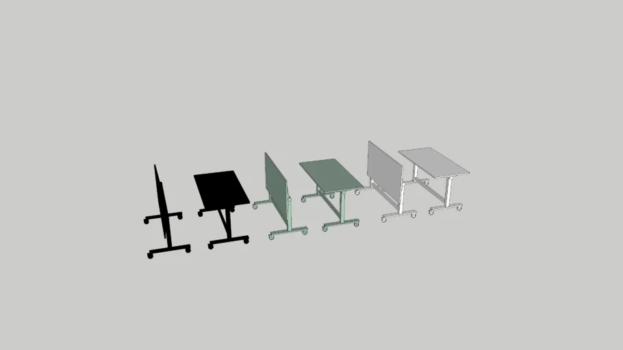 MITTZON foldable table with castors, 140x70 cm