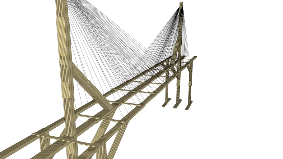 Popsicle stick cable stay suspension bridge (updated)