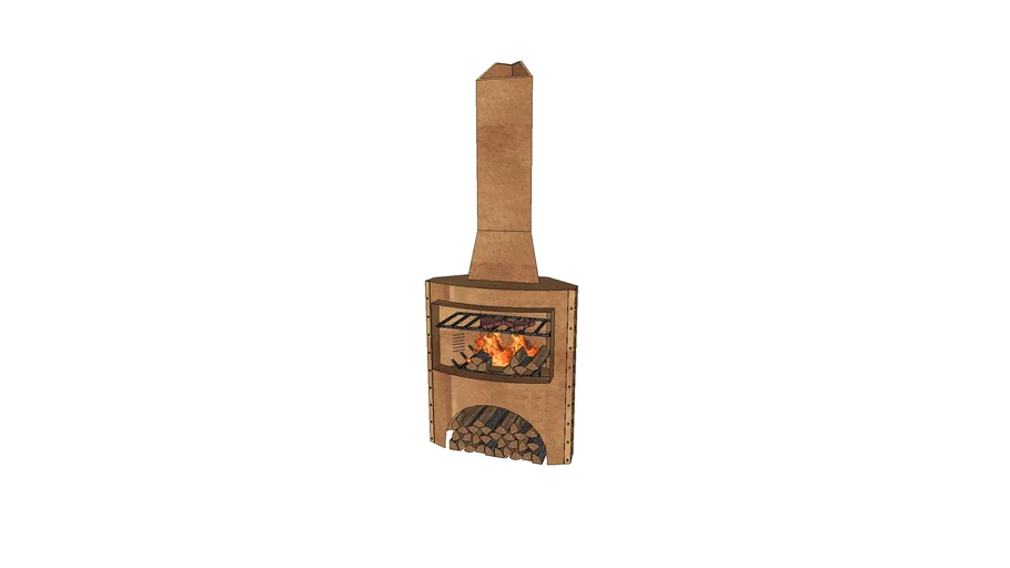 Chiminea Fire Box Steel Fireplace | 3D Warehouse