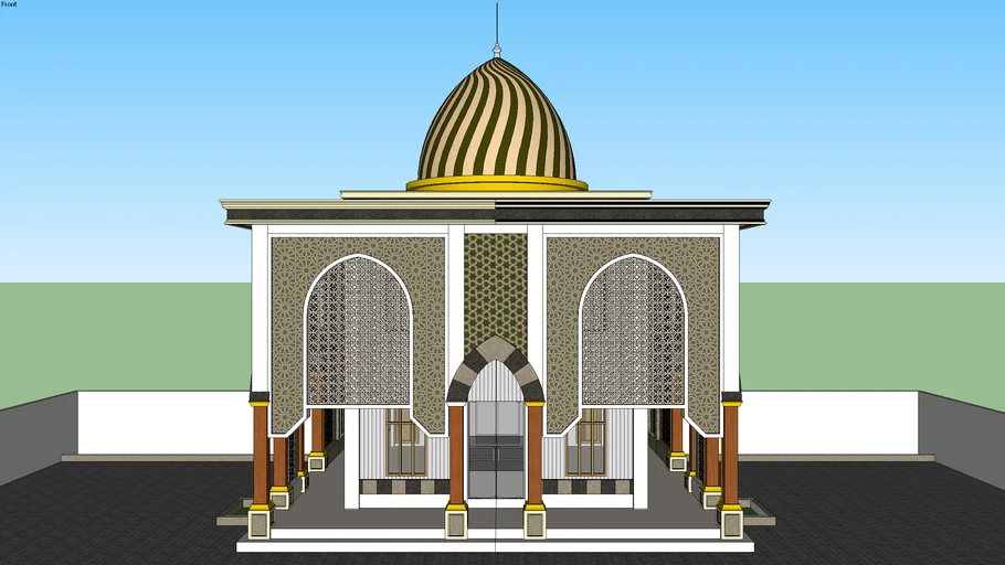 Masjid 2 Lantai Modern Minimalis Kubah Enamel