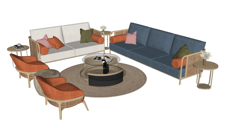 RATTAN SOFA SET OR JAPANDI SOFA SET