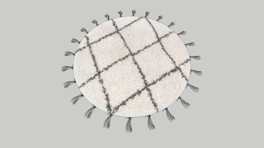 round rug fringe okrągły dywan z frędzlami
