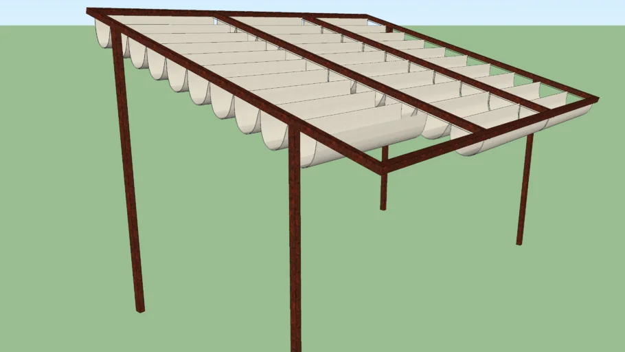 Corten Pergola with shade fabric