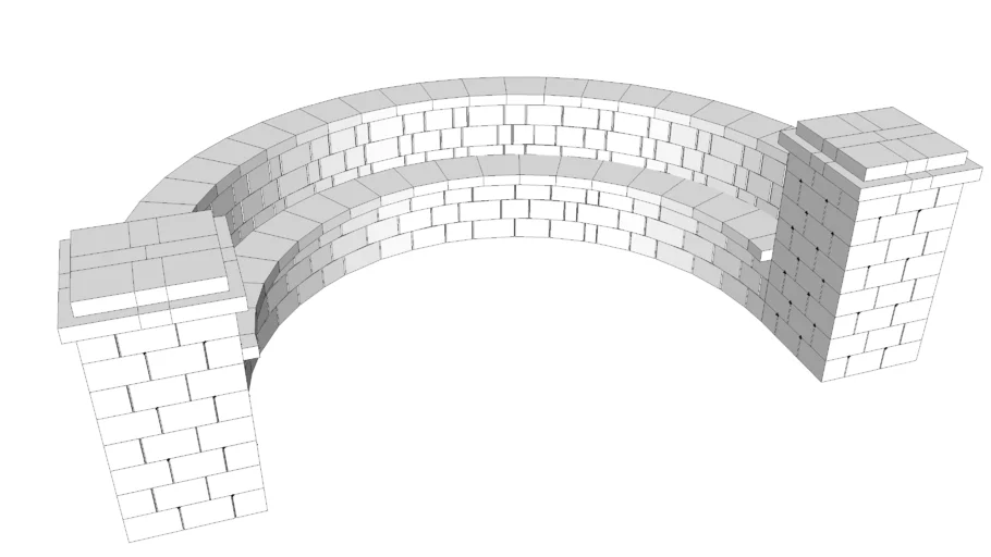 Maytrx Curved Bench with Expanded Columns