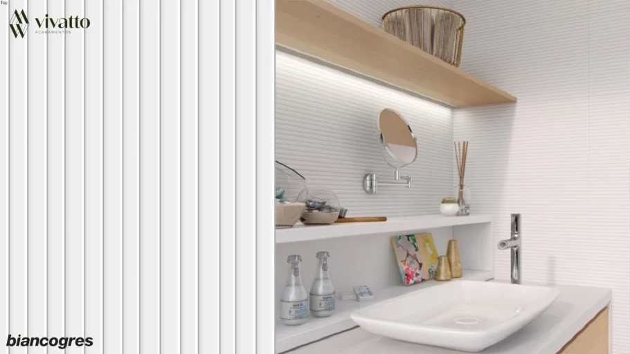 Rig Bianco 45x90 cm - Biancogres Porcelanato