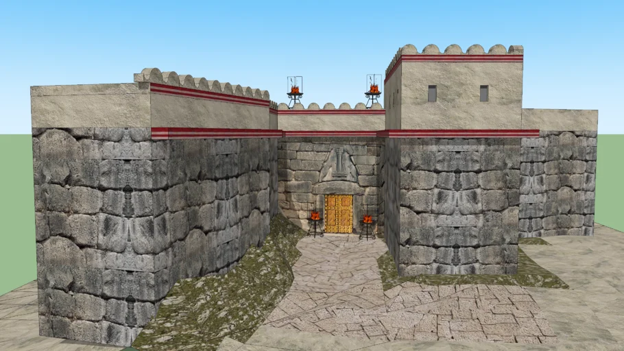 Porta dei Leoni, Micene, ricostruzione, 3d