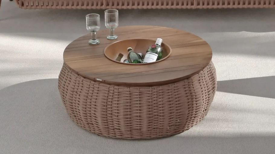Mesa de centro Zucca com champanheira pelo Designer Ibanez Razzera