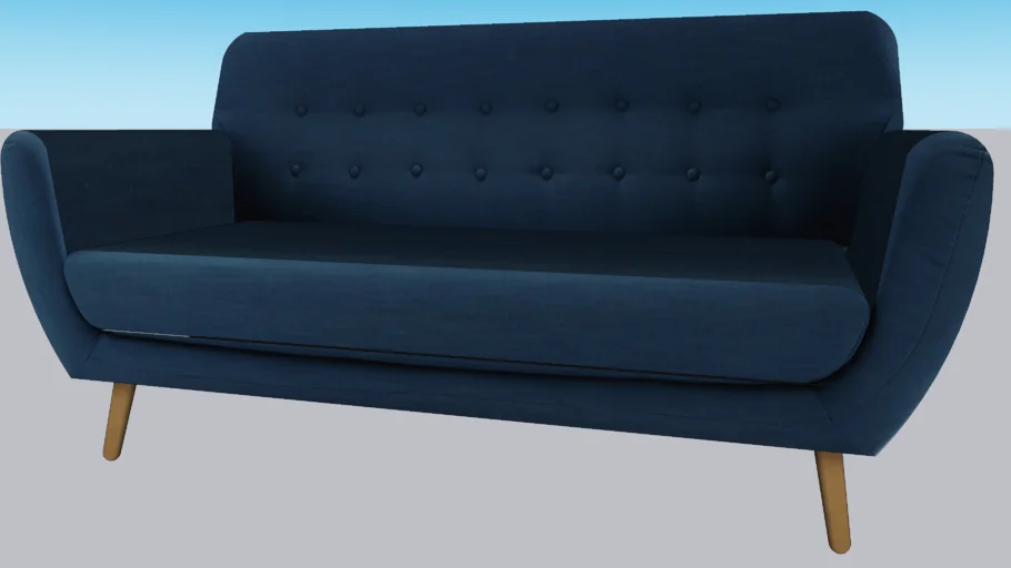 ICEBERG, Canapé vintage 2/3 places en tissu bleu pétrole, Maisons du monde, ref : 156549, prix : 369,90 €