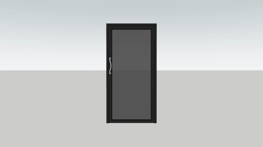 Glass Door Black frame 100x200cm
