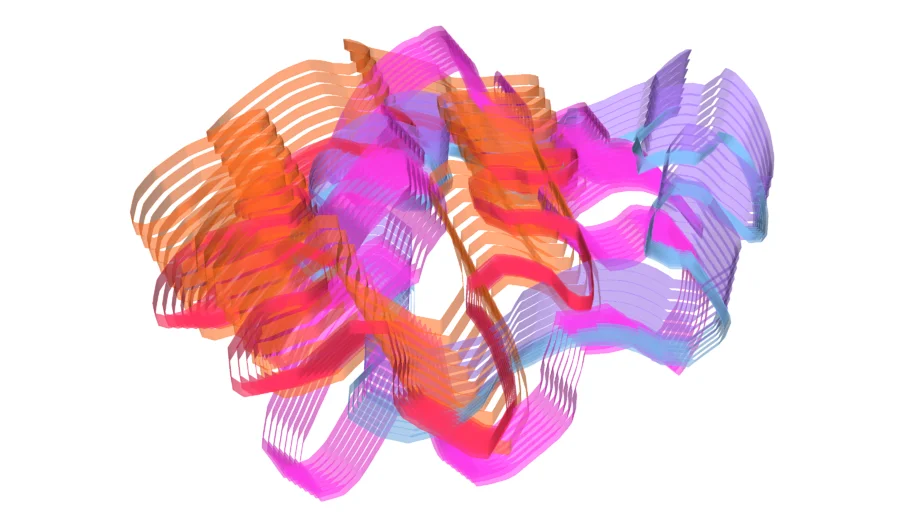 Many Colored Ribbons without Fog | 3D Warehouse