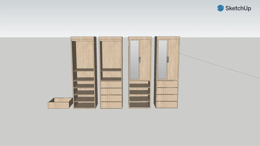 Ropero de dos puertas unipersonal / Two door single closet