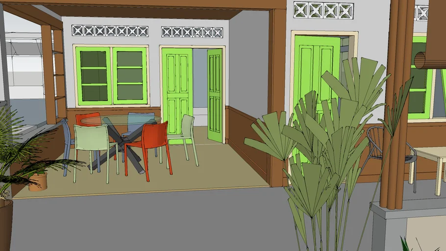 Rumah Kampung Atap Pelana #rumahSketch