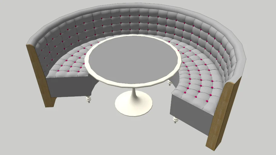 Tufted circular booth dining