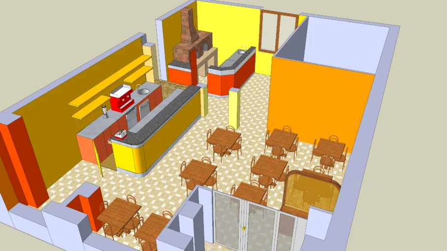 Layout of a bar/pizzeria