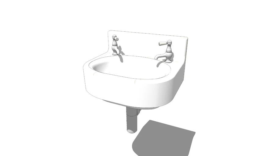 Burlington Arcade 500mm Cloakroom Basin with 2 Tap Holes