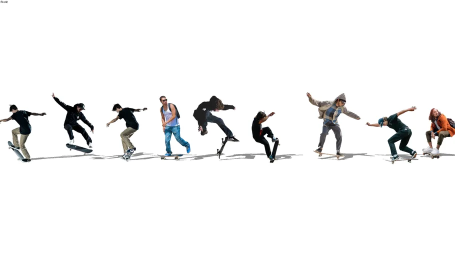 2D Face-Me Realistic Skateboarders
