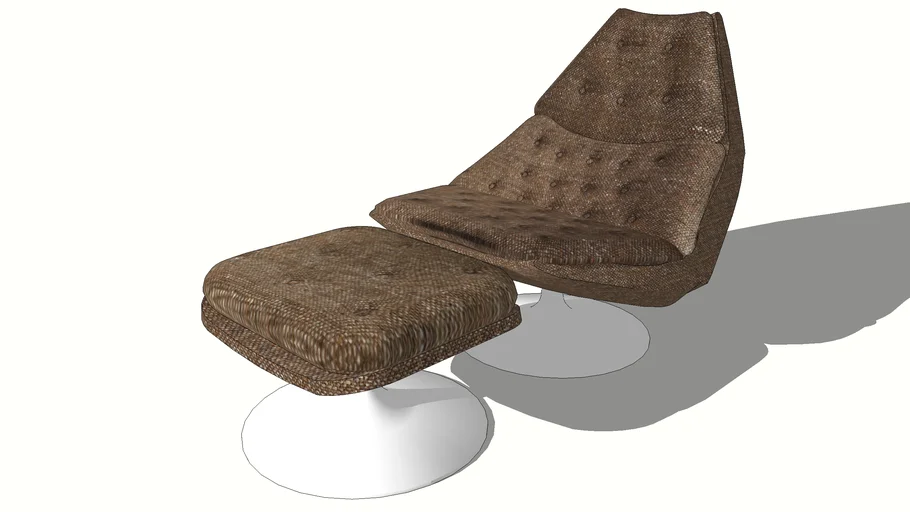 FAUTEUIL LOUNGE "F588" AVEC OTTOMAN PAR GEOFFREY HARCOURT POUR ARTIFORT