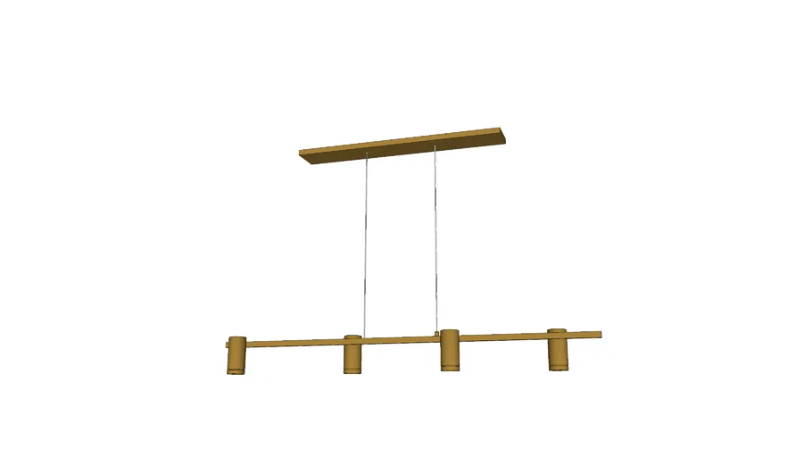 PENDENTE TUBO RETANGULAR 100CM ALUMÍNIO DOURADO CHAMPANHE E CROMADO - PORTOFINO PD1650