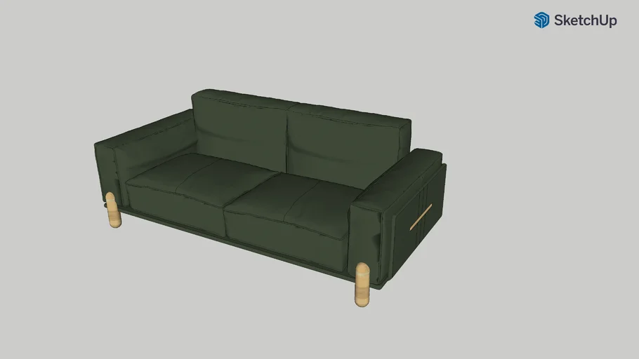 Hiraku 78.74_ Cowhide Genuine Leather Couch Green Living Room Loveseat by Latitude Run found on WAYFAIR